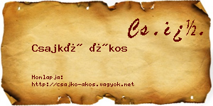Csajkó Ákos névjegykártya